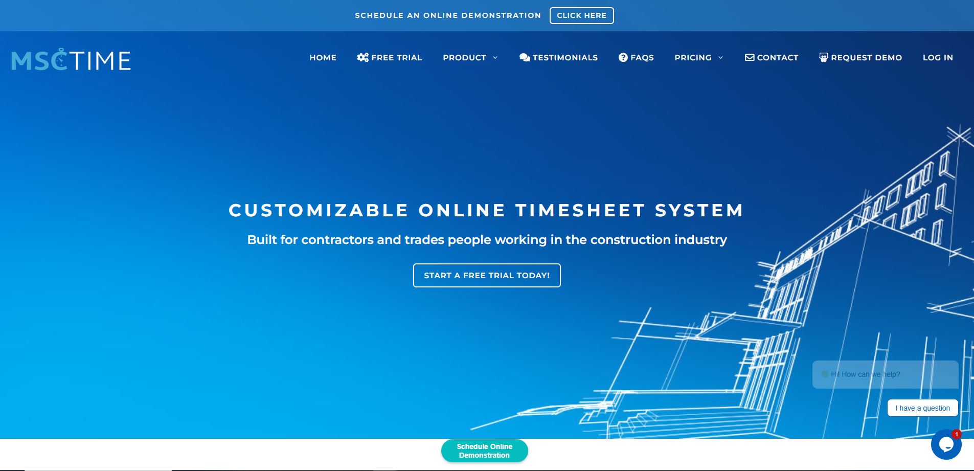 The official product website for MSCTIME Online Timesheets.